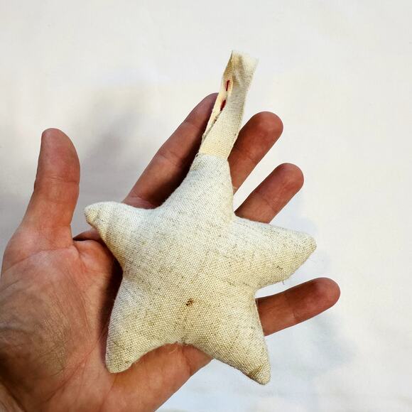 Primitive Farmhouse Christmas Fabric "NOEL" Tree Ornament - Picture 3 of 4